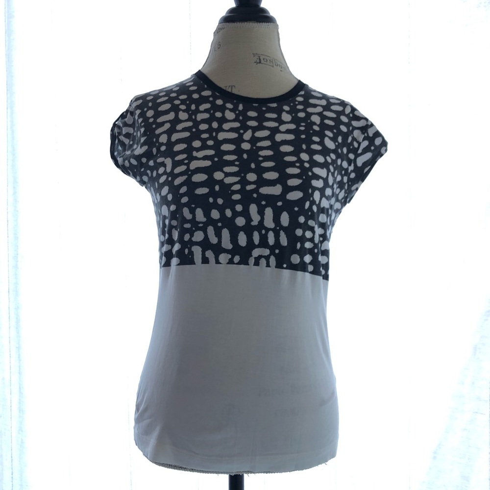 Pinko Made in Italy Cotton Ruched Short Sleeve Blouse